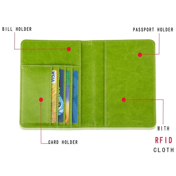 LIME GREEN RFID Passport holder *NWT*
